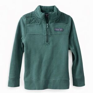 Vineyard Vines Kids Forest Green Quarter-Zip Sweatshirt